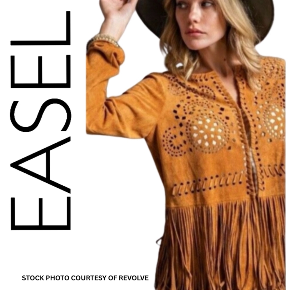 Easel Soft & Lux Suede Jacket In Dusty Rose Oversized Small Medium